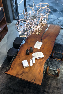 KAURI NEWTON - Rectangular table with Kauri solid wood and iron base by Riva 1920 - view 3